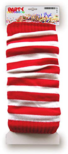 PARTY DISCOUNT Stulpen Beinwärmer, 1 Paar, (Rot-Weiss)