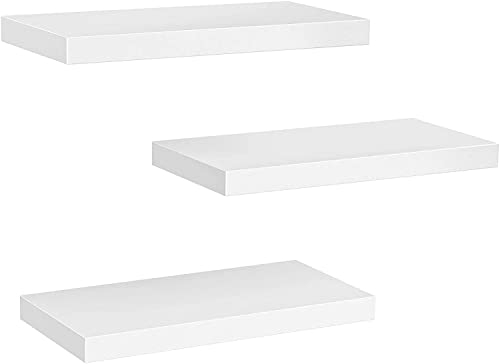 STOREMIC Wandregal, Regale Weiß Wand 40cm, 3er-Set Schweberegal Weiss, Moderne dekorative Regalbrettmit sauber Verarbeitet für Schlafzimmer, Küche, Büro, Wohnzimmer usw