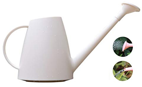 LOYUYU 1.8L Kunststoff Gießkanne Kleine leichte niedliche Indoor Outdoor Gartenpflanzen, Gießkanne mit Duschkopf Weiß