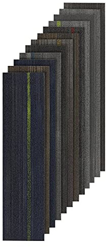 Floordirekt Teppichdielen - Teppichfliesen 25x100 cm - selbstliegend & robust, antistatisch - Fliesen Teppichboden Auslegware Teppich Fußbodenbelag für Haus & Büro (Aberdeen, Hellgrau 82022)