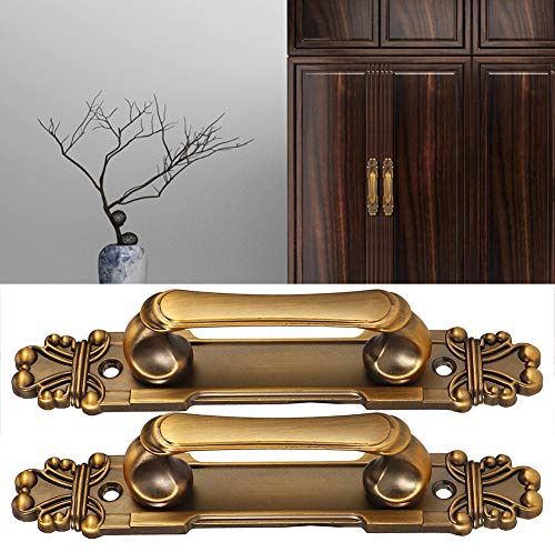 Gedourain Maniglie Color Ottone Anticato maniglie per mobili vintage per Uso Interno ed Esterno Squisita fattura 2 Pezzi Maniglia per Porte in Lega di Alluminio Türgriff-Sets