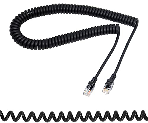 RIIEYOCA Câble spiralé Ethernet Cat5e Câble rétractable RJ45 Réseau LAN Câble spiralé pour ordinateurs portables, ordinateurs de bureau, routeurs, décodeurs -Étirable jusqu'à 2,5M