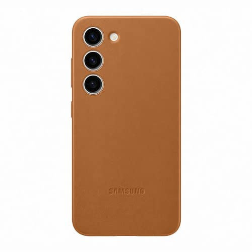 Samsung Leather Smartphone Case EF-VS911 für Galaxy S23, Handy-Hülle, Echtleder, Schlankes Design, Camel