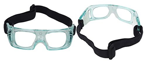 VBESTLIFE Lunettes de Sport, Design Réglable Gratuit, Cadre incurvé, Matériau PC Résistant aux Chocs, Lunettes de Basket-Ball de Protection, Lunettes de sécurité pour Enfants. (Bleu)