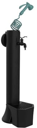 Sined Tritone PRO Fontanella in Polietilene con Cestello e Tubo Flessibile con Pistola Nero con Tubo Flessibile Lungo 75 m