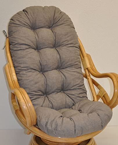 Rattani Polster für Schaukelstuhl, Ersatzpolster Schaukelstuhl/Drehsessel L 135 cm, Colore Grigio (dunkel grau)