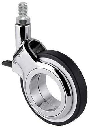 der ROLLENDE SHOP - Lenkrolle mit Feststeller und Gewindestift M10 60 mm Polyurethan Black OLYM