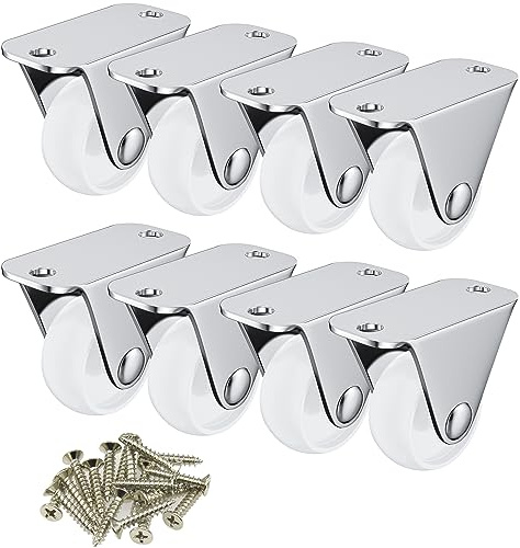 8 PCS White Casters for Furniture,30mm(1.25 inch) Small-size Castor Wheels