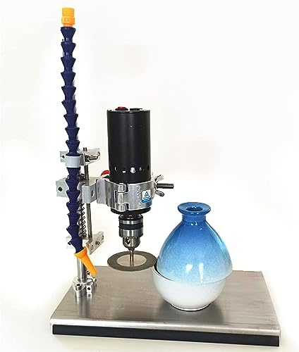 Tagliavetro, tagliabottiglie elettrico for bottiglie di vetro, base in acciaio inossidabile, altezza regolabile, può essere fissato su scrivania o piastra di base, for forare, levigare, lucidare e tag