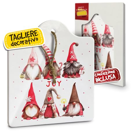 Planche à découper dessous de plat de Noël en céramique, idées cadeaux de Noël originales pour femme, maman et grand-mère, pour la maison et la cuisine, personnalisées avec illustration originale Joy