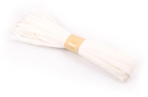 Wambere 40m Raffiabast,Naturbast Bast Raffia Bastband Natur Raffiabast Natur Florbast Raffiabast zum Basteln Für Geschenkbox Festival Geschenk Dekoration Verpackung,Weiß