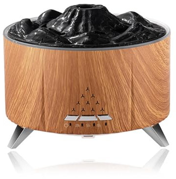 Delyx Difusor Aceites Esenciales Difusor de Aroma y humidificador en uno, Humidificador Bocina Bluetooth, Diffuser Humidificador Plantas Interior,Brown