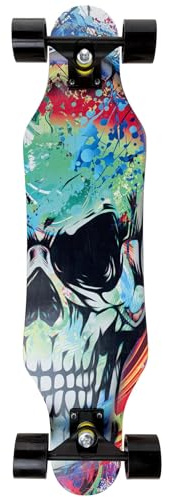 Longboard Cruiser Phantom 80 cm per Carving e Cruising - Tavola lunga ad alta resistenza e leggerezza, cuscinetti ABEC-7 - Ideale per bambini e ragazzi principianti nello skateboard