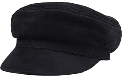 Lederhüte für Herren und Damen Echte lederkappe männer newsboy mil-intar hüte vintage frauen gatsby caps schwarz klassische flache hüte luxus italienisch Warmes und süßes Geschenk ( Color : Noir , Siz