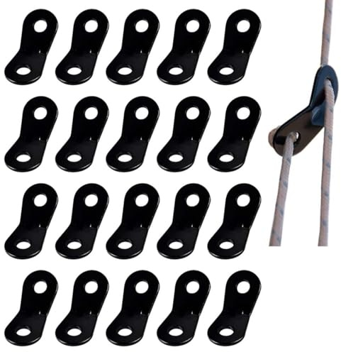 QEQSHQO 20PCS Guyline Zeltleinenspanner Zeltzubehör Cord Adjuster Zelt Spanner Seil Teller Seilspanner für Zelt Wandern Camping Aluminiumlegierung
