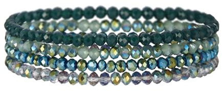 Generisch Damen Kristall Perlen Armband, Mehrschichtiges Steine Armband Boho Kristall Stein Perlen Armbänder Modeschmuck Geschenke für Frauen Mädchen
