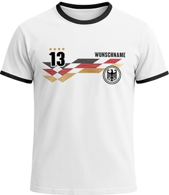 MoonWorks® Herren T-Shirt Deutschland Trikot personalisiert Fußball WM-Shirt 2026 Fanshirt Deutschlandshirt