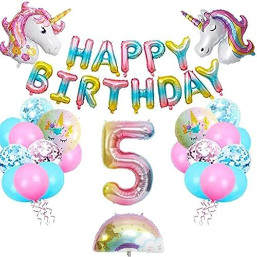 Einhorn 5 Geburtstag Deko, Einhorn Luftballons Geburtstag 5, Geburtstag Luftballon Einhorn, Einhorn Folienballon Deko, Luftballon Einhorn 5 jahre, 5 Ballon Einhorn Deko, Einhorn Luftballons