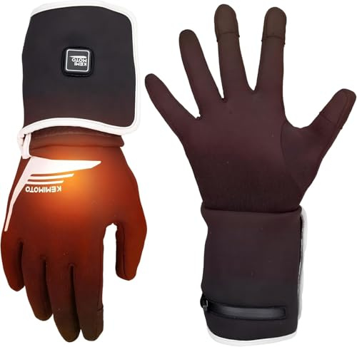 KEMIMOTO Guantes Calefactables, 2025 Mejorados Guantes Interiores Invierno cálidos y Finos, Guantes Eléctricos Trabajo Calefactables para Hombre y Mujer, Bicicleta, Esquí