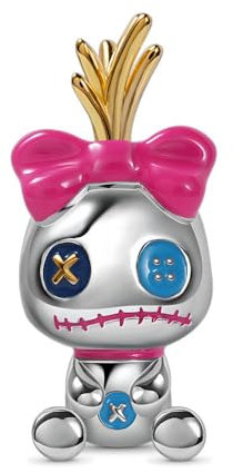 Lkwidi Charme Bow Doll Charms Anhänger 925 Sterling Silber Charm Pendant für Europäische Armbänder und Halsketten