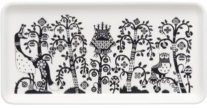 Iittala Taika rechteckiger Teller aus Vitroporzellan, in der Farbe Schwarz/Weiß Größe: 12x24x1,9cm, 1070932