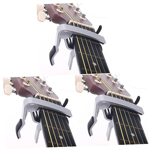 TOYANDONA 3stücke Durabler Metal-kapodaster Im Trigger-stil Für Akustische Und Elektrische Gitarren Silber Zum Stimmen Und Verändern Der Tonhöhe Bei Musikstücken Einhändig Bedienbar