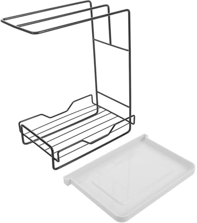 Ciieeo Organizador Colgante de Cocina Negro de Hierro y Plástico