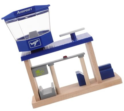 HAPINARY Flughafen-gleisspielzeug Auto Garage Für Spielzeugautos Autoklassifizierungsspielzeug Rollenspielspielzeug Polizeistation Tankstellenspielzeug Gleiszubehör Holz