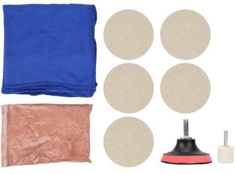 Nikou Auto Windschutzscheibe Glas Kratzer Entferner, 100g Cerium Oxid Pulver Polieren Kit Set Polnisch Glaspolierset Zum Entfernen von Glaskratzern in der Autoscheibe