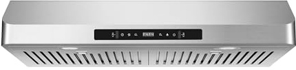 EVERKITCH Range Hood 30inch Under Cabinet, 900CFM Stainless Steel Kitchen Vent Hood with Gesture/Touch Control and Permanent Stainless Steel Filters, Ducted Vent, Top and Rear Vents
