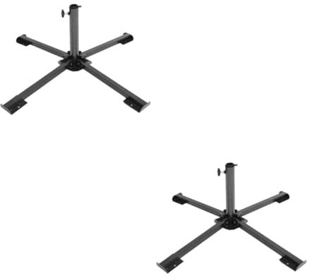 Yardwe 2St tragbarer Schirmständer Parasol Base sonneschirmständer Basis Pavillon Stand regenschirmständer Tragbarer mit Ständer Gartenschirmständer Eisen Black
