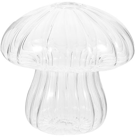 Warmhm Glasvase in Pilzform Für Hydrokultur Tischdeko Aus Stabiler Blumenvasen-übertopf Für Zuhause Und Büro