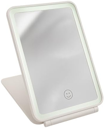 Travel Makeup Mirror with 72 LED Lights – Portable Lighted Vanity Mirror with 3 Color Modes, Dimmable Touchscreen, Folding Tabletop Cosmetic Mirror for Beauty & Skincare