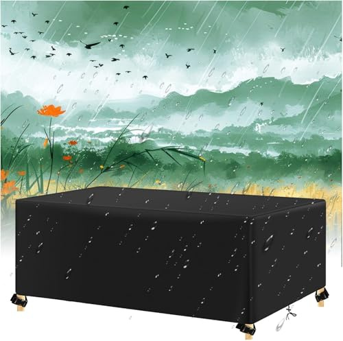 Funda Muebles de jardín Impermeable 200x190x100cm/LxWxH Funda Mesa Exterior Impermeable Funda para Muebles de Jardin Exterior Resistente al Viento Tela Oxford Fundas Protectoras para Sofa de Jardin