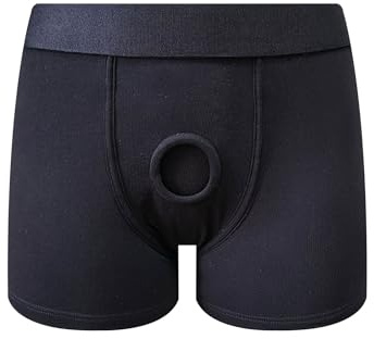 Riismen Donna Lesbiche Boxer con Apertura per Anello del Pene Mutande Erotiche Reggiseno Strapon Intimo Lingerie Sexy
