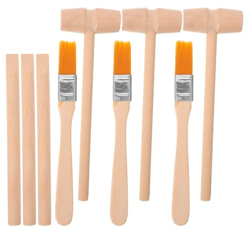 NUOBESTY Ausgrabungsspielzeug 9-Teiliges Kinder Lernspielzeug Set Mit Hammer Meißel Und Pinsel Für Kreative Experimente Und Naturwissenschaftliche Entdeckungen 5.51X1.57X0.79In