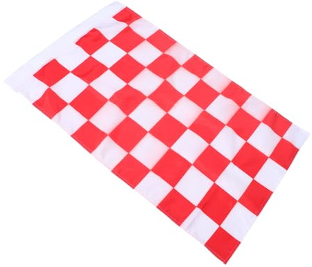 DECHOUS Drapeau de Course à Rouge et Blanc Polyester Signalisation Extérieure pour Garage Jardin Terrasse Drapeau et Imperméable pour Événements