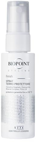 Biopoint Styling - Spray Termoprotettore Capelli, Protezione fino a 230° dal Calore di Phon, Piastra e Arricciacapelli, con Filtri UV, Formato Viaggio, 50 ml