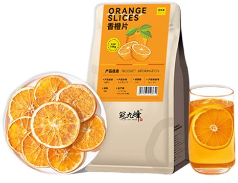 BaiLiSnacky Tranches D'Orange Séchées 140g - 100% Naturelles | Rondelles D'Agrumes Naturelles | Pour Cocktails, Thé, Vin Chaud, Décoration Culinaire & Bricolage De Noël
