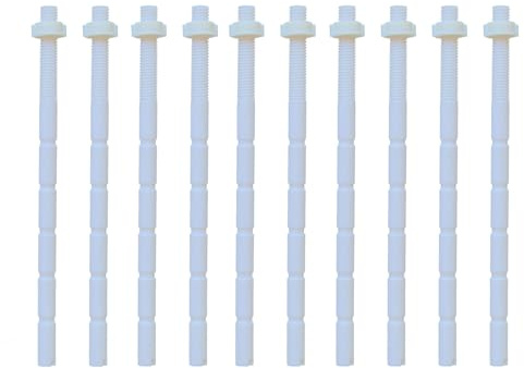10Pcs Convenient Dual Push Buttons Rods Portable Practical Toilet Flush Button Rods Plastic Toilet Flush Screw Set for Water Tank Parts Replacement
