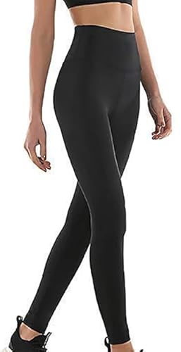 HENESE viktminskning byxor bastu neopren kvinnor termiska leggings hot thermal bastu svett shaper för fitness, svart, XL