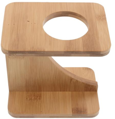 HOODANCOS Soporte de Cuerno Vikingo de Madera con Natural Base Decorativa para Vaso de Cerveza Medieval Exhibidor Seguro para Hogar Oficina y Fiestas Temáticas