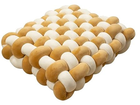 YongXinMY Knotenkissen, handgefertigt, gewebt, quadratisch, weich, atmungsaktiv, dick, Bodenkissen für Stuhl, Tatami, Fenster, Bucht, Meditation, Wohnzimmer, Schlafzimmer, Sofa, Couch, Heimdekoration