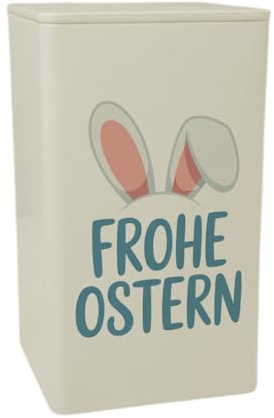 speecheese Frohe Ostern Dose 900ml mit niedlichen Hasenohren lustige MetallDose 900ml für Ostern, perfektes Frühlings-Ostergeschenk