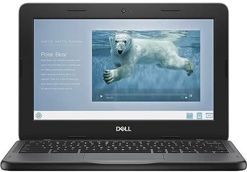 Dell Chromebook 3110 Pantalla Táctil Ordenador Portátil, Pantalla HD de 11,6 Pulgadas (1366 x 768), Intel Celeron N4500, 4 GB de RAM, SSD de 32 GB, teclado QWERTY americano, Windows 11 Pro
