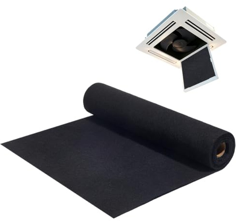 BENECREAT Hoja de filtro de carbón activado de 144 x 41 cm para unidades de CA de ventana, almohadilla de filtro de aire de carbono a base de algodón de 3 mm de grosor, filtro absorbente de olores