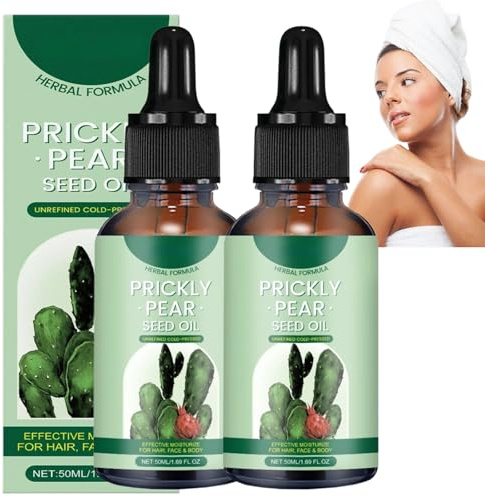 Olio di semi di fico di cactus – Olio di semi di fico di fico di cactus biologico puro al 100% per il viso, siero anti-invecchiamento idratante intensivo per tutti i tipi di pelle, olio Gua Sha