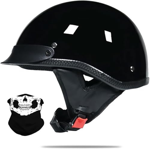 Casco Aperto Vintage Omologato ECE, Casco Moto Jet Con Occhiali Per Uomo Donna, Casco Scodella Retro Per Motorino Scooter Custom 2,XL/(61~62cm)
