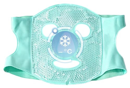 Lugnande gel kylpaket, ansiktsmask maskerad, 25 x 21 cm tillbehör för kallterapi, mörka cirklar, avlastningsverktyg, återanvändbar kylkompress, bekväm wellness-lapp, avslappnande spa-del
