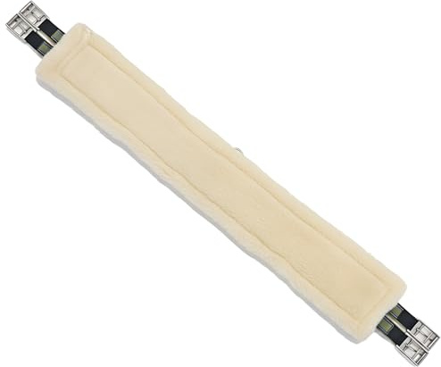 Pferde-Sattelgurt 47,2 in / 120 cm für englischen Sattel, mit Fleece, weiche Polsterung gegen Reibung, gleichmäßige Druckverteilung, atmungsaktiv leicht, Edelstahl-Schnalle, doppelseitig elastisch